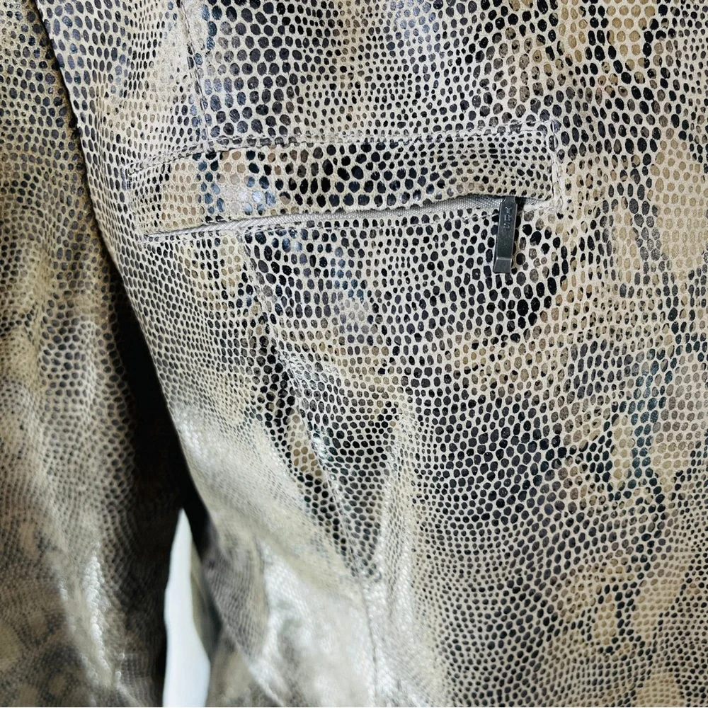 Alfani GenuineLeather Python-Embossed Moto Jacket/ Size XL - Picture 9 of 16